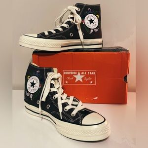 Custom Embroidered High Top Brown Converse